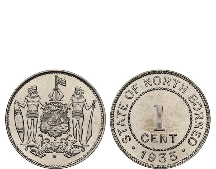 British North Borneo 1935-H 1 Cent Copper- Nickel NGC MS 66