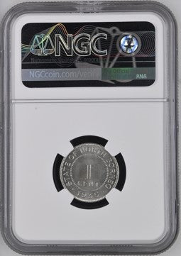 British North Borneo 1935-H 1 Cent Copper- Nickel NGC MS 66