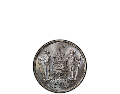 Straits Settlements Edward VII 1908 Silver 50 Cents NGC AU 58