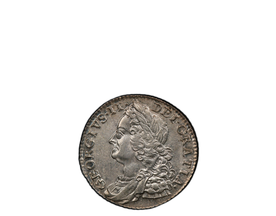 GREAT BRITAIN GEORGE II 1758 6D PCGS AU 58 S-3711
