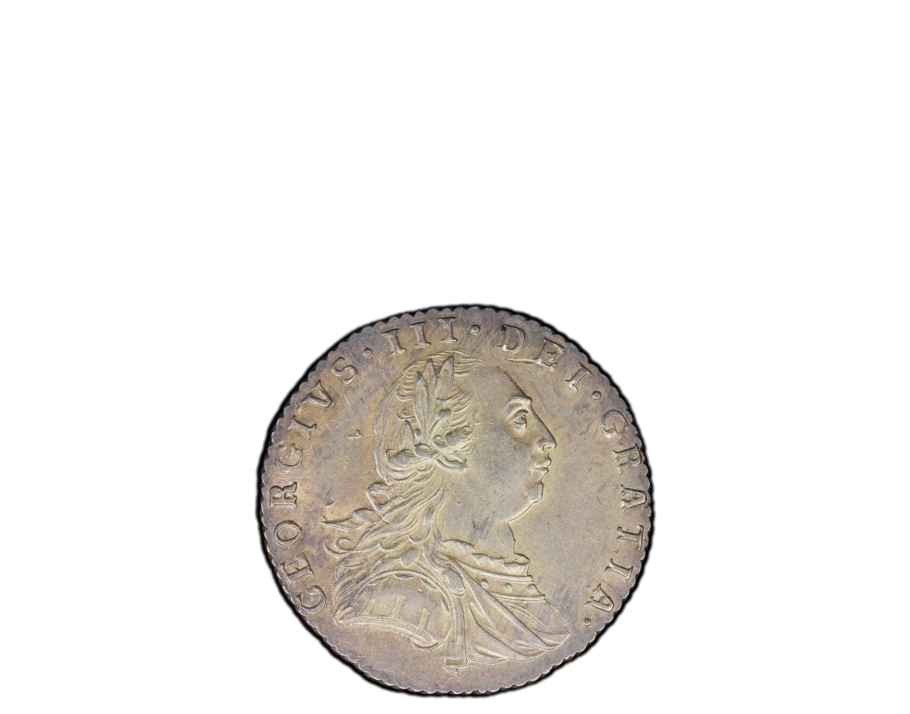 GREAT BRITAIN GEORGE III 1787 6D Hearts PCGS AU58 S-3749