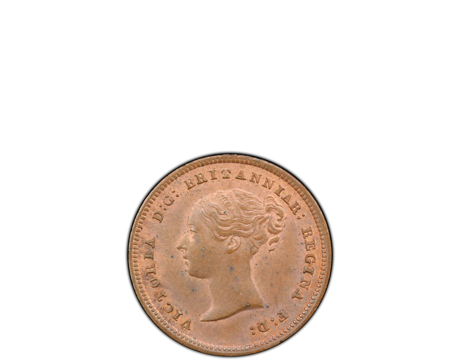 GREAT BRITAIN VICTORIA 1843 1/2 Farthing PCGS MS 63 RB S-3951