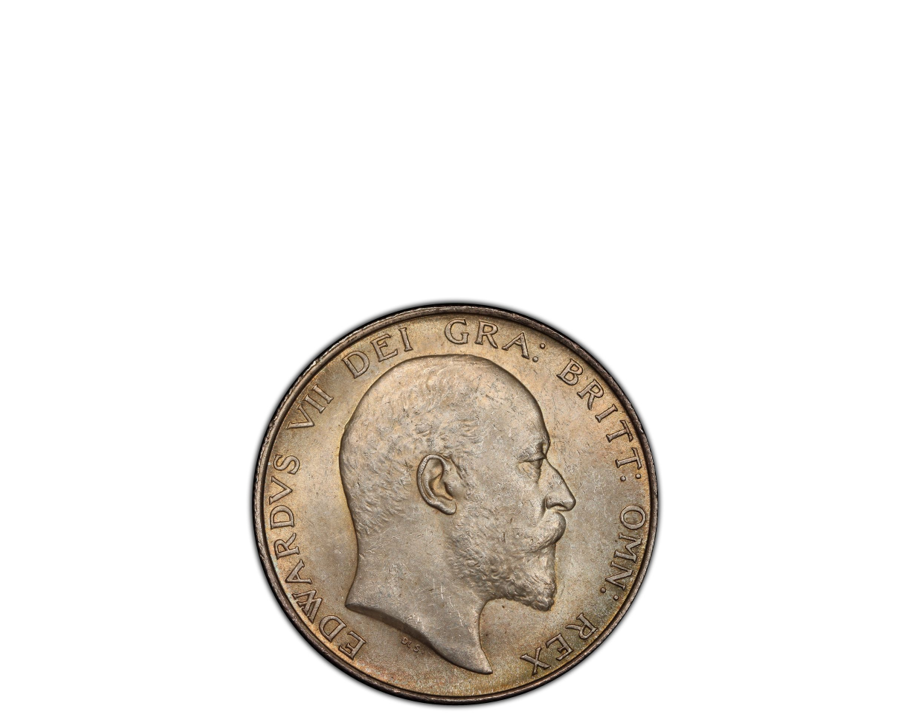 GREAT BRITAIN Edward VII 1902 1/2 Crown PCGS MS 63 S-3980