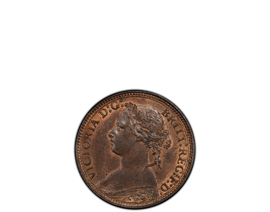GREAT BRITAIN Victoria 1875-H 1/4 D PCGS MS 64RB S-3959 Older Features