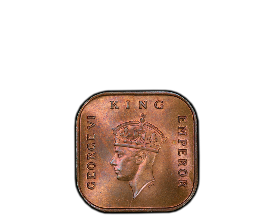 Malaya George VI 1940 1/2 Cent PCGS MS 65 RB - Top Pop