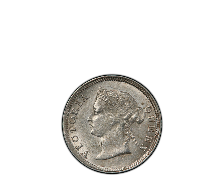 Straits Settlements Victoria 1878 5 Cents PCGS AU 58