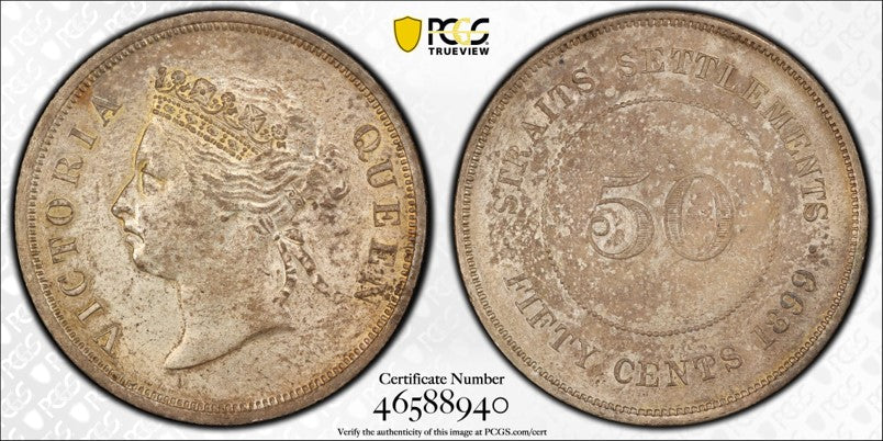 Straits Settlements Victoria 1899 50 Cent PCGS AUD