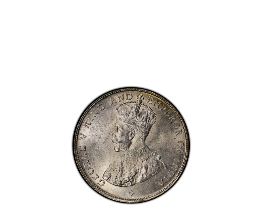 Straits Settlements George V 1921 Silver 50 Cent PCGS MS 63
