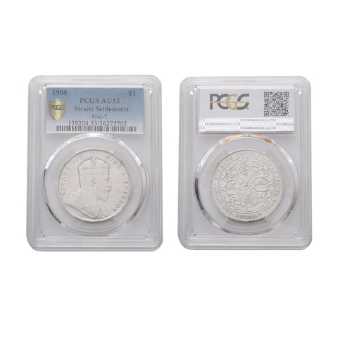 Hong Kong  Edward VII 1908-B Silver Trade Dollar PCGS MS 62