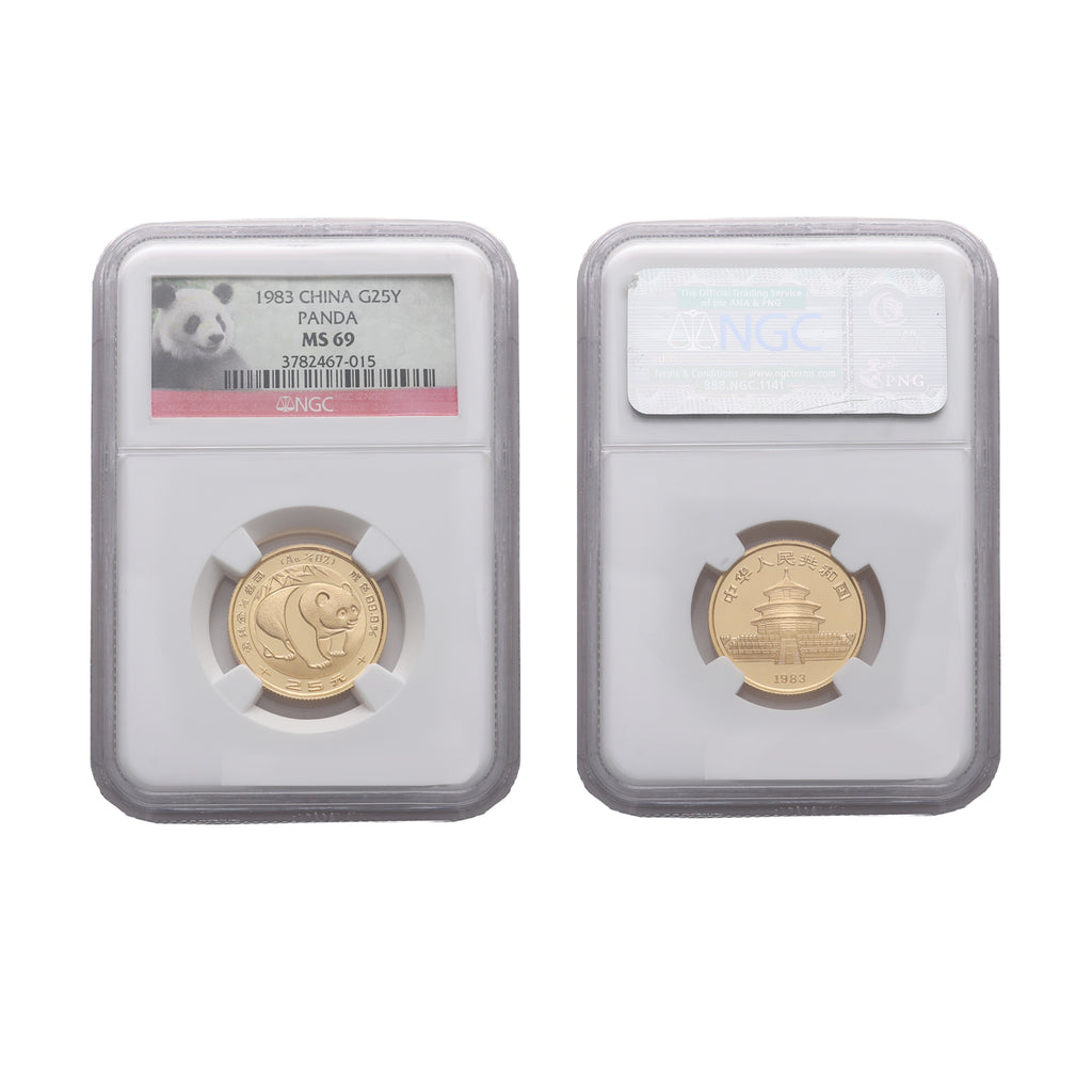 China 1983 Panda 1/4 Oz Gold 25 Yuan NGC MS 69