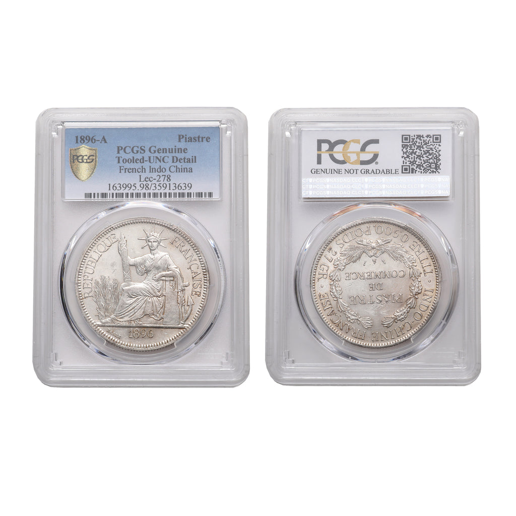 French Indo-China 1896-A Silver Piastre PCGS UNC Details