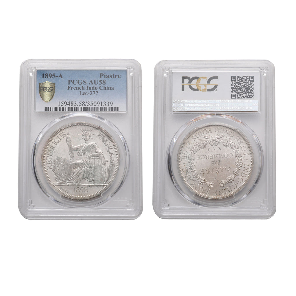 French Indo-China 1895-A Silver Piastre PCGS AU 58