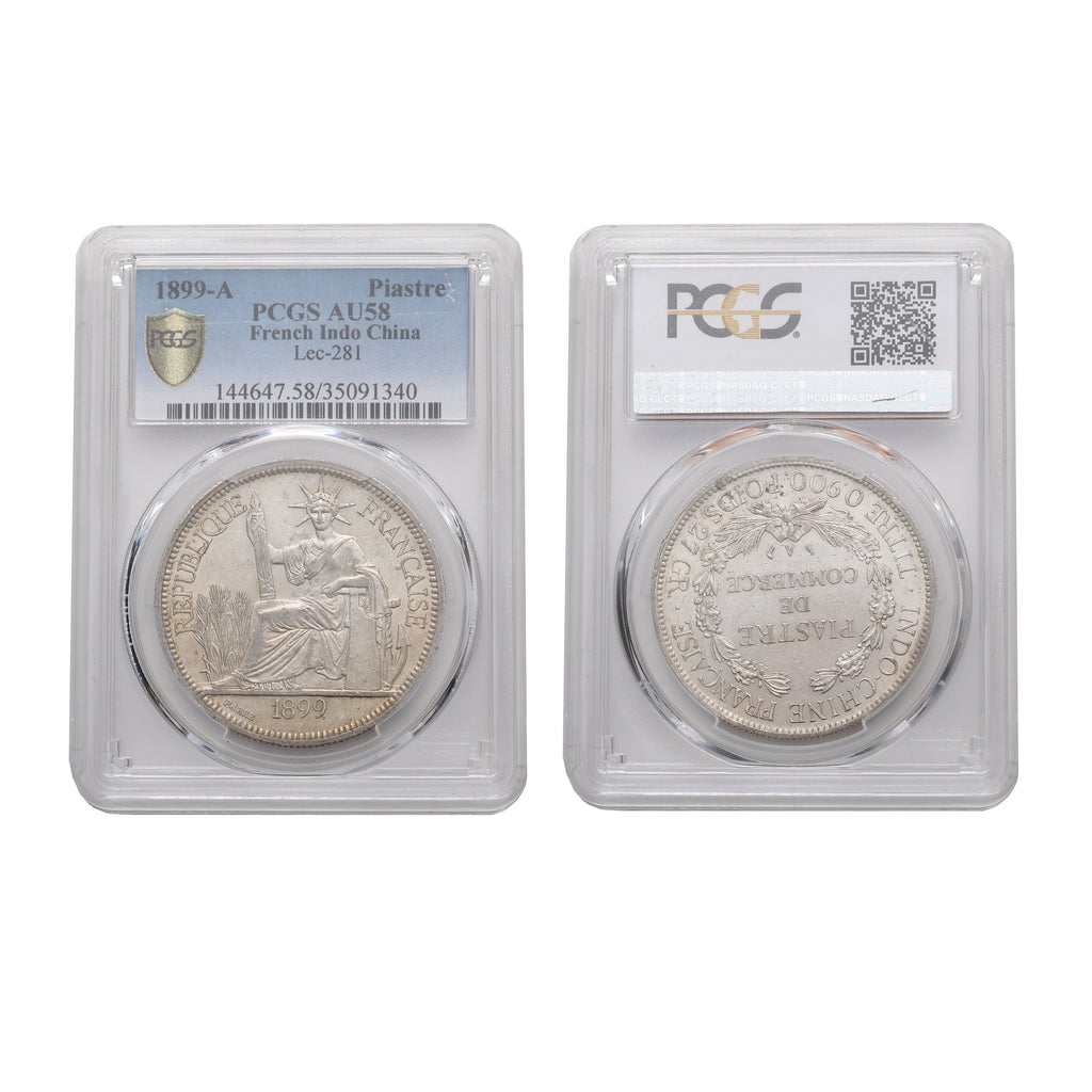 French Indo-China 1899-A Silver Piastre PCGS AU 58