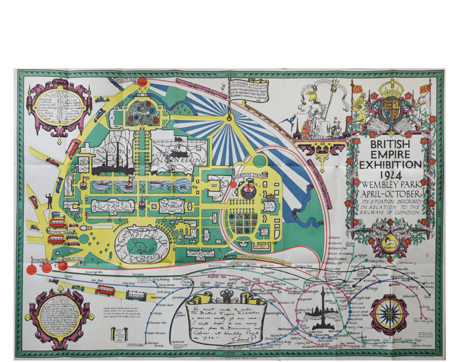 British Empire Exhibition Map 1924 Wembley Park London