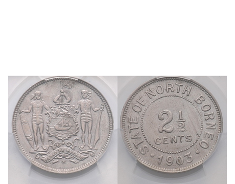 British North Borneo 1935-H 1 Cent Copper- Nickel NGC MS 66