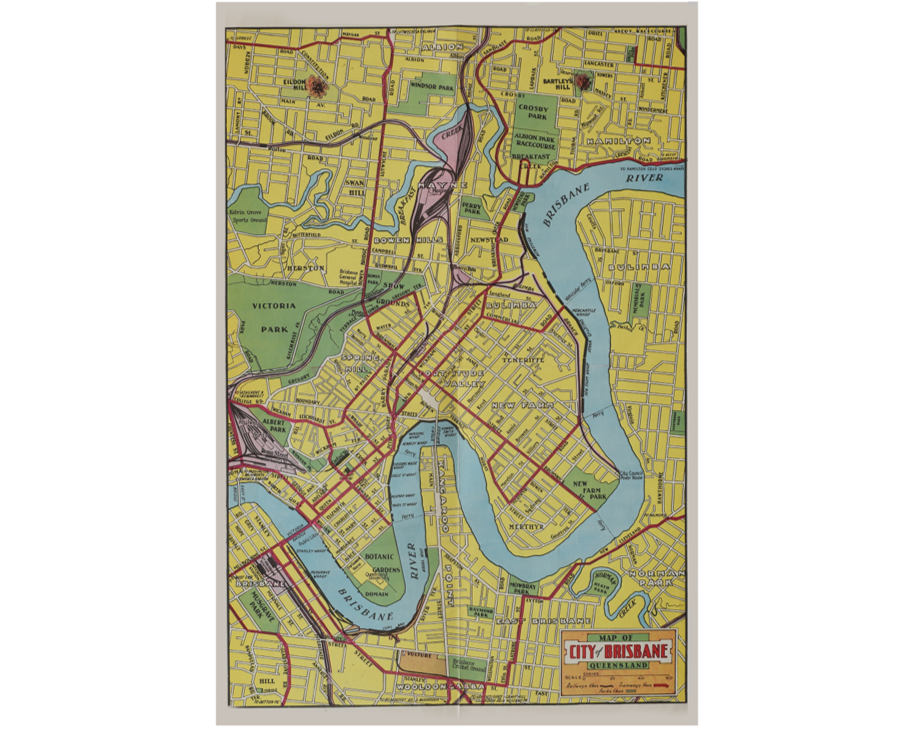 Original | Brisbane Australia 1960’s pictorial map