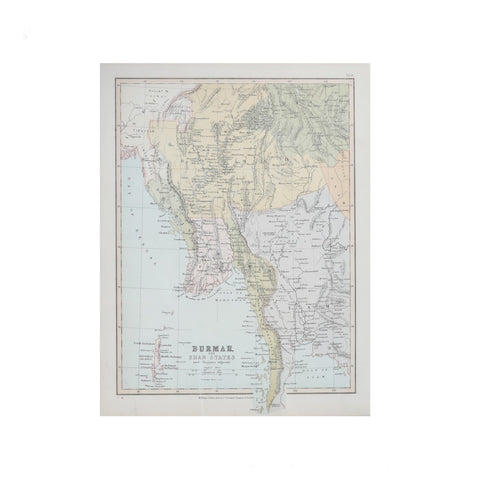 Vintage 1965 Guide Map of Jaipur, India