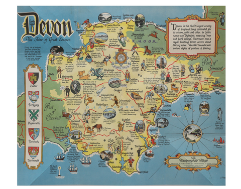 Original | Wales / Cymru Pictorial Map 1940s