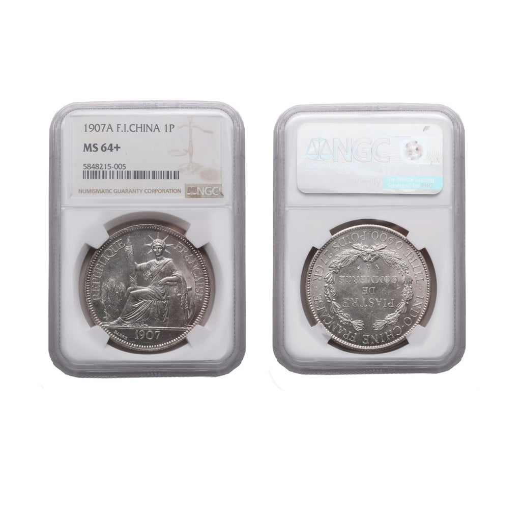 French Indo-China 1907-A Silver Piastre NGC MS 64+