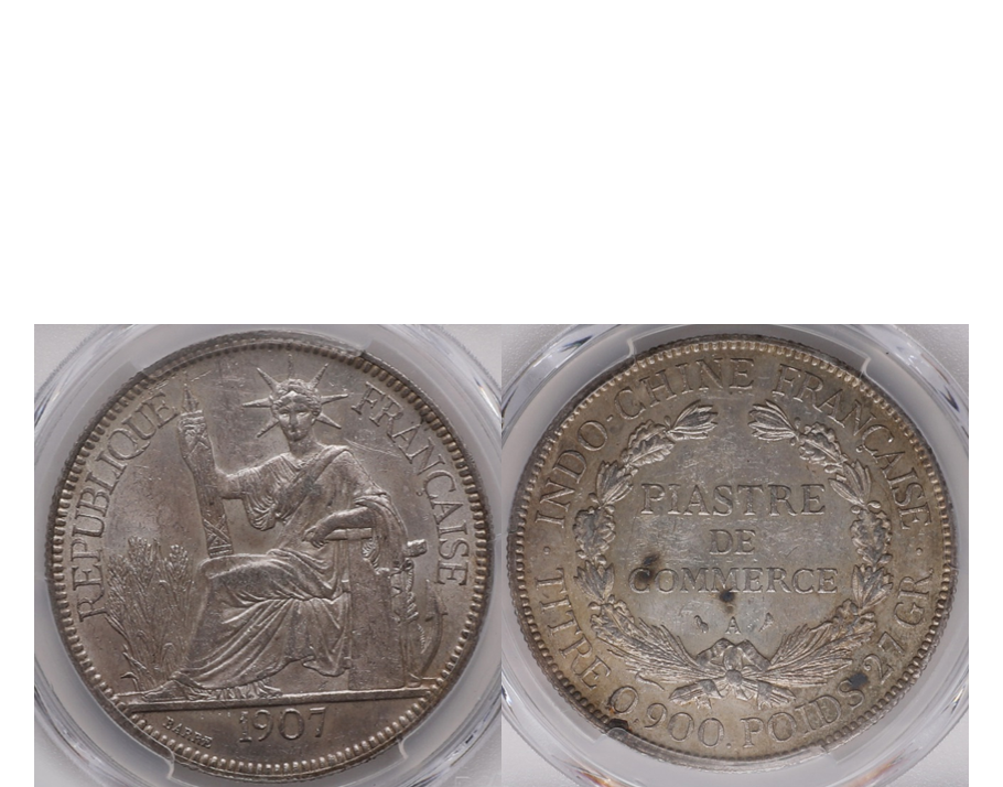 French Indo-China 1907-A Silver Piastre PCGS MS 61