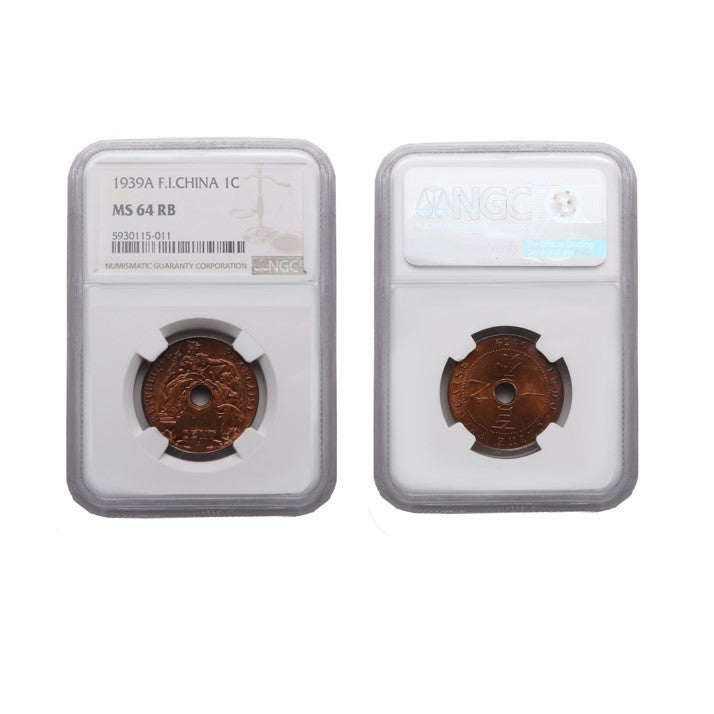 French Indo-China 1939A Bronze 1 Cent NGC MS 64 RB