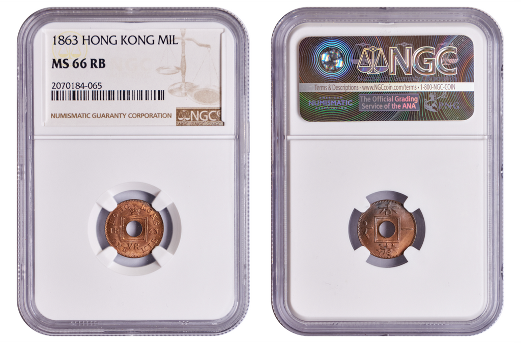 Hong Kong Victoria 1863 Bronze 1 Mil NGC MS 66 RB