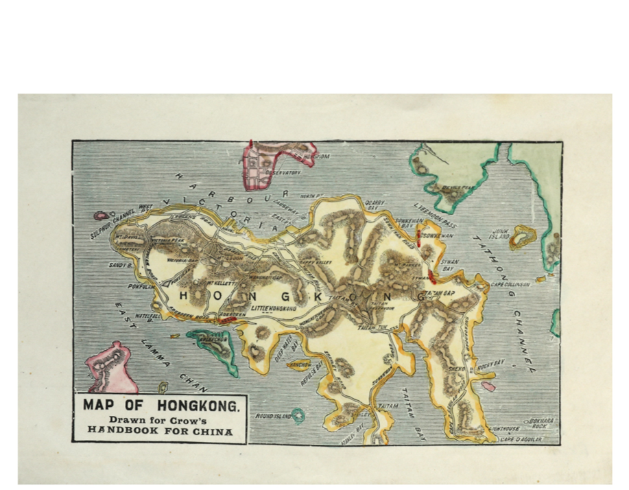Map of Hong Kong drawn for Crow's Handbook for China 1913