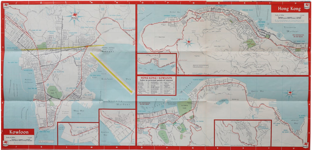 Original | Hong Kong Vintage Colour MAP 1961