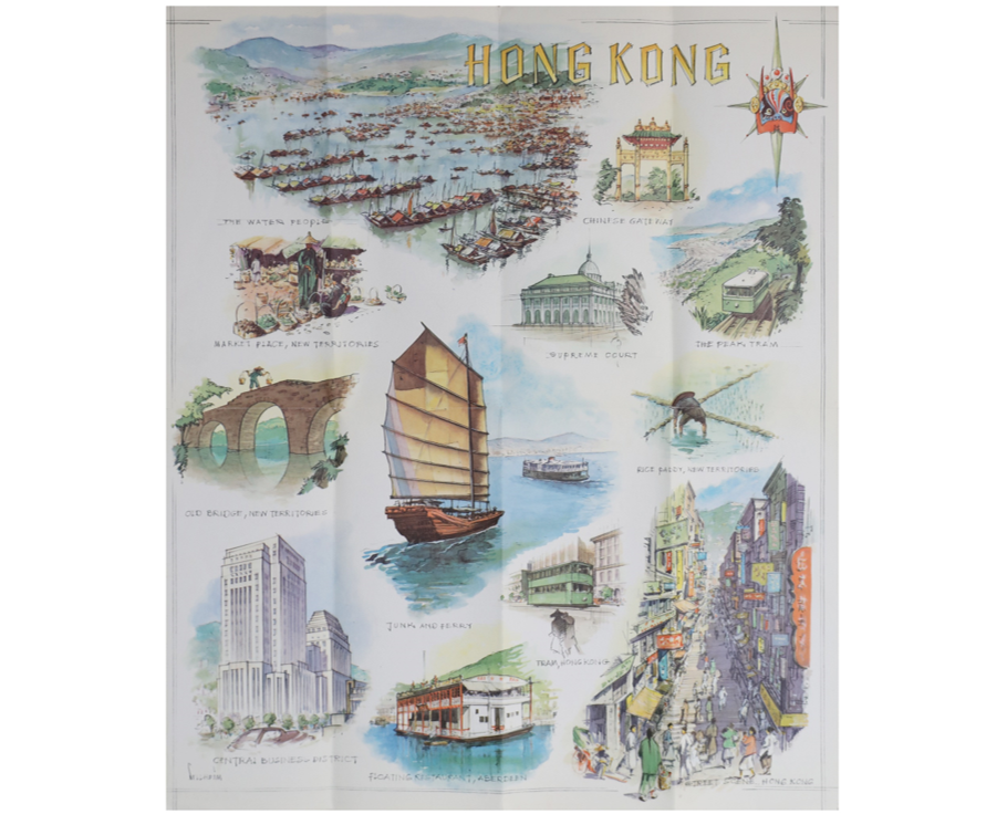 Original | Hong Kong Qantas Airlines 1960’s Map