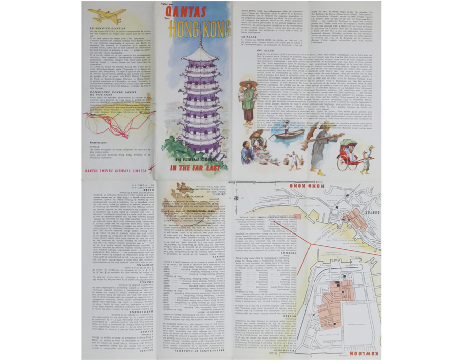Original | Hong Kong Qantas Airlines 1960’s Map
