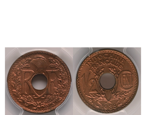 French Indo-China 1939A Bronze 1 Cent NGC MS 64 RB