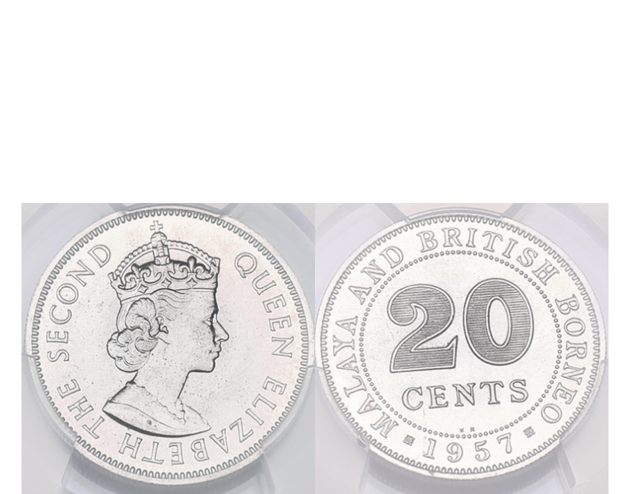 Malaya & British Borneo Elizabeth II 1957-KN 20 Cent PCGS SP 67