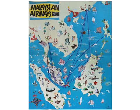 Original INDIAN OCEAN LINE Messageries Maritimes 1953 poster