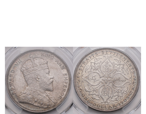 Straits Settlements Victoria 1893 Silver 20 Cents NGC MS 60