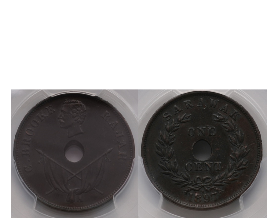 Sarawak Charles Brooke Rajah 1897-H 1 Cent PCGS XF 45