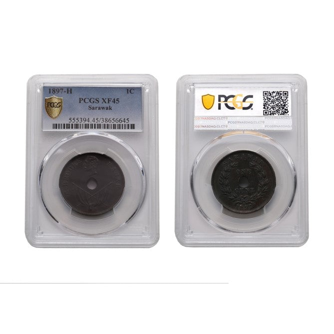 Sarawak Charles Brooke Rajah 1897 1 Cent PCGS XF 45