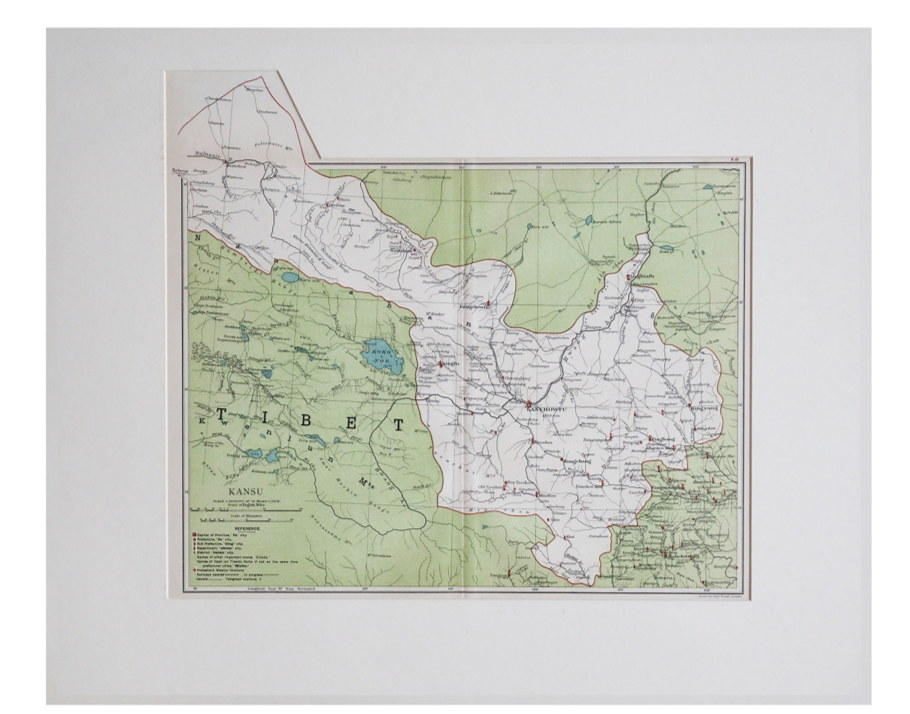 KANSU (GANSU & NINGXIA) CHINA PROVINCE MAP. LANCHOWFU (LANZHOU). STANFORD 1908