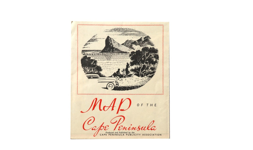 Vintage original South African Cape Peninsula map from 1958
