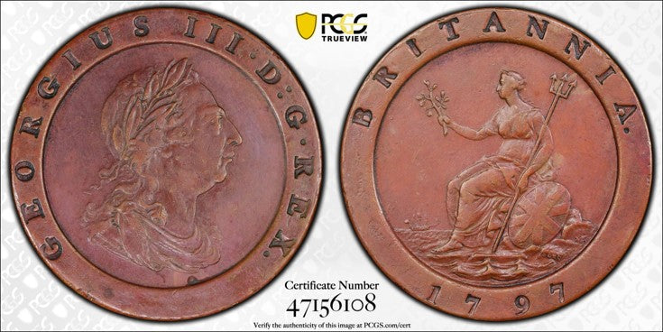 Great Britain George III 1797 2D PCGS XF 45 S-3776