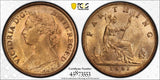 GREAT BRITAIN VICTORIA 1881-H 1/4D Farthing PCGS MS 65 RD S-3959