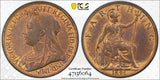 GREAT BRITAIN VICTORIA 1896 1/4D Farthing PCGS MS 62 RB S-3963