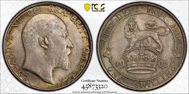 GREAT BRITAIN Edward VII 1902 Shilling PCGS MS 64 S-3982