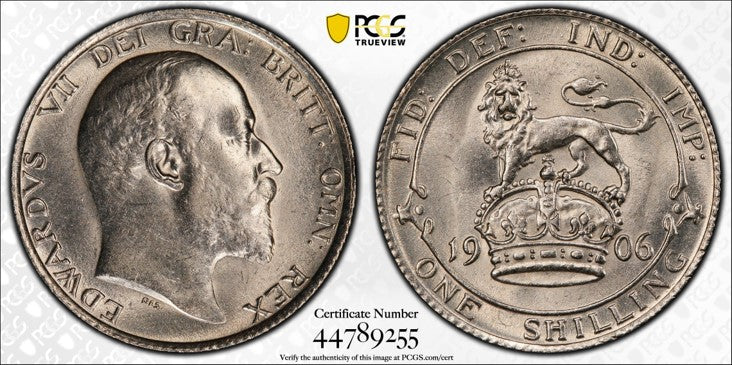 GREAT BRITAIN Edward VII 1906 Shilling PCGS MS 62 S-3982