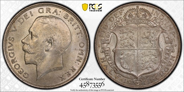 GREAT BRITAIN GEORGE V 1923 1/2 Crown PCGS MS 64 S-4021A