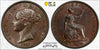 GREAT BRITAIN Victoria 1857 1/2D PCGS MS 63 BN S-3949