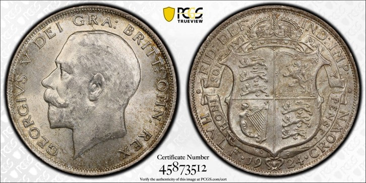 GREAT BRITAIN GEORGE V 1924 1/2 Crown PCGS MS 63 S-4021A