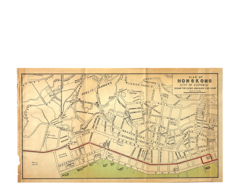 Hong Kong / Macau / Canton River rare original map from 1863 by Weller