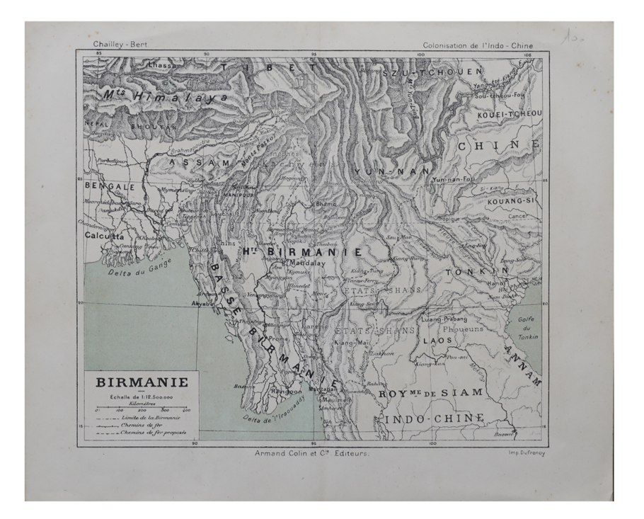 Burma/ Birmanie Vintage Original City Map 1893