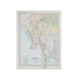Vintage Original 1881 Burma Map - tradersofhongkong