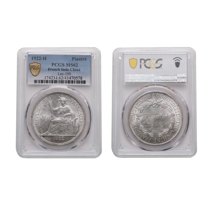 French Indo-China 1922-H Silver Piastre PCGS MS 62